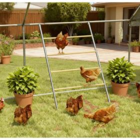 Chicken Roost For Coop, Jungle Gym Roosting Bar (Option: Natural Wood Silver)