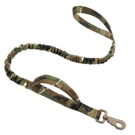 k9 leash; Bungee Dog Leash Tactical Dog Leash Nylon Adjustable Tactical Leash for Dogs Quick Release Military Dog Leash with 2 Control Handle; Bu (colour: Cp camouflage, Specifications (length * width): 100-150cm)